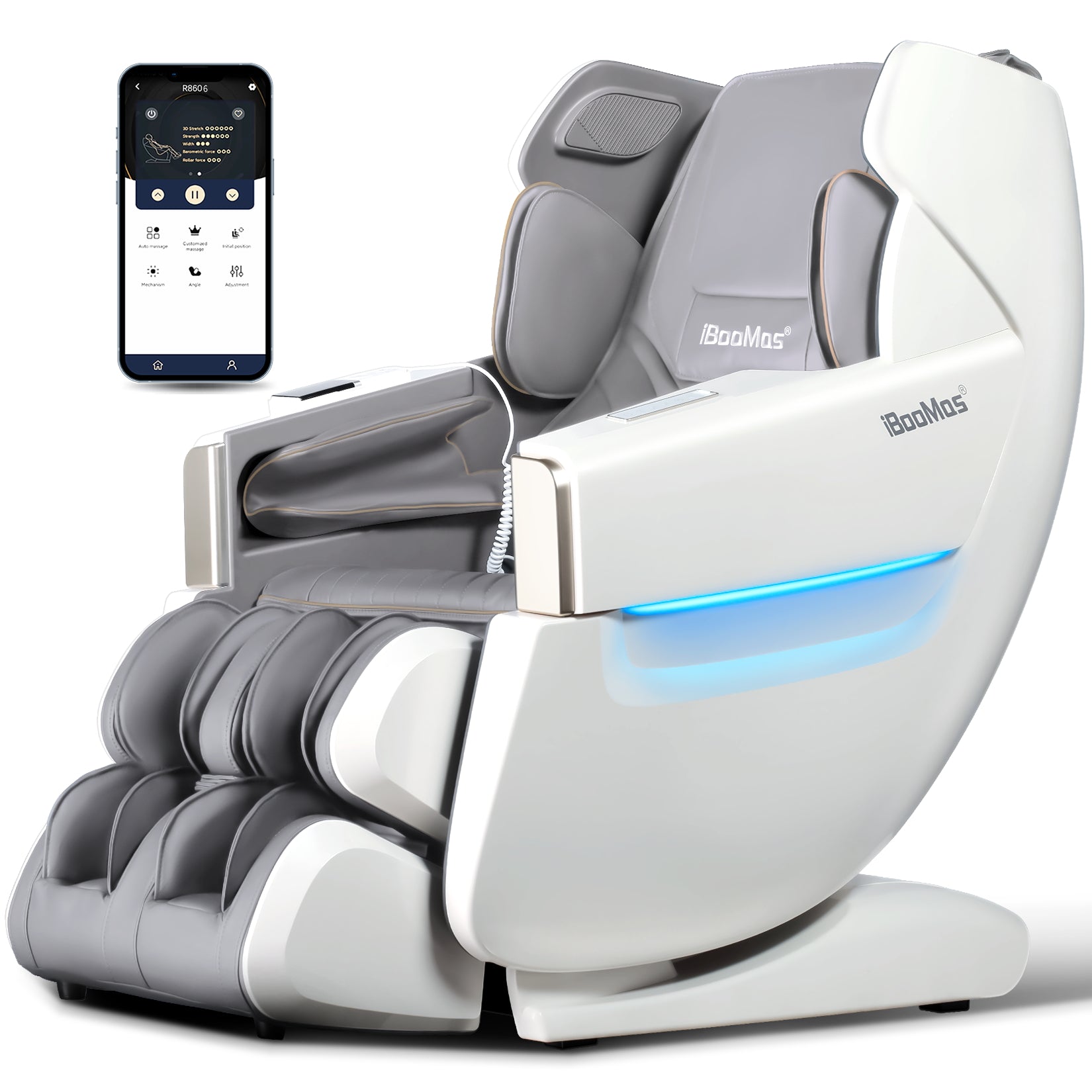 IBooMas® R8606 3D Roller AI&APP Control Auto-Extend Pedal Zero-G Massage Chair