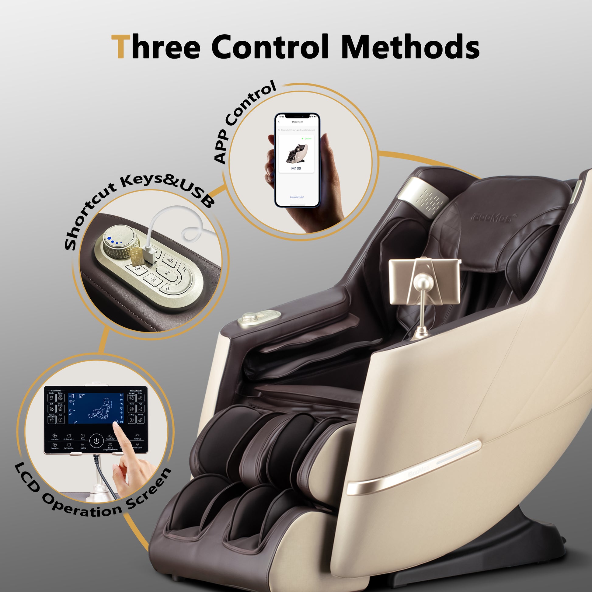 Fauteuil de massage Zero-G à extension automatique R8606-Blue APP&amp;AI Control Peadal