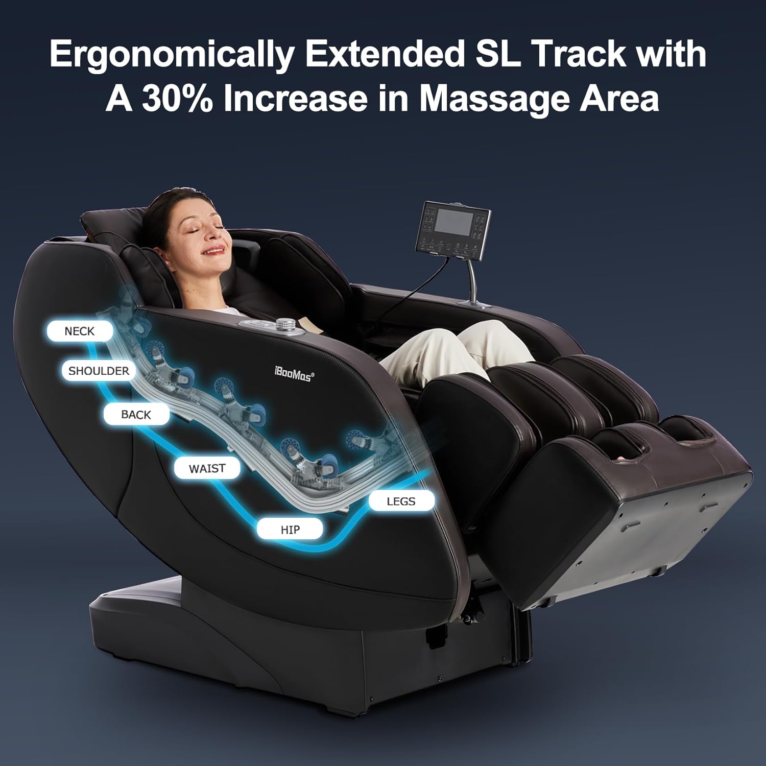 <Special Deal> IBooMas® IT-9777 Real Pro Ultra 3D Chest Heating Zero-G Massage Chair with Pedal