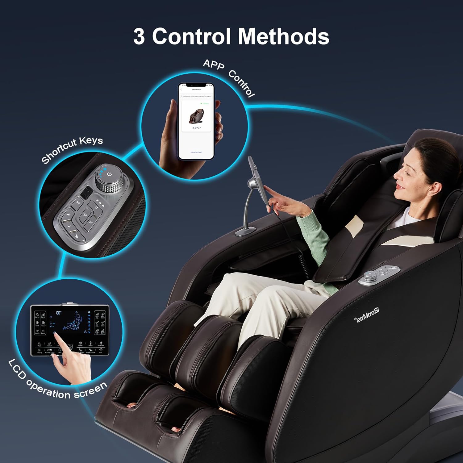 IT9777 Fauteuil de massage à rouleau 4D Zero-G chauffant pour la poitrine