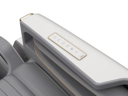 R8606-Grey Fauteuil de massage Zero-G à pédale à extension automatique 3D AI&amp;APP Control avec design doré doré