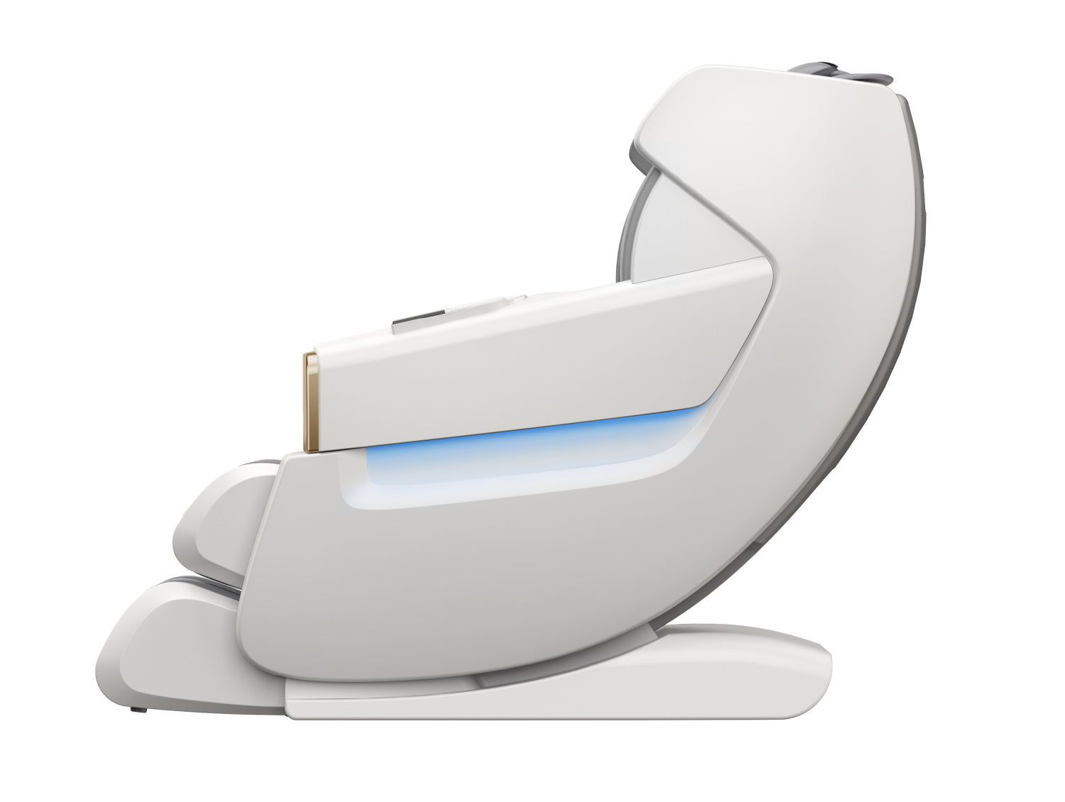 R8606-Grey Fauteuil de massage Zero-G à pédale à extension automatique 3D AI&amp;APP Control avec design doré doré