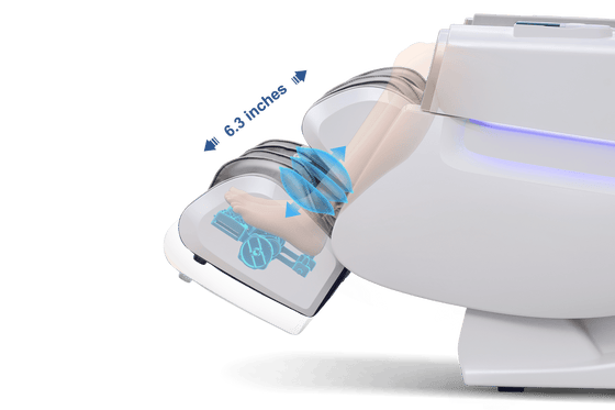 R8606-Grey 3D AI&APP Control Pedal de extensión automática Silla de masaje Zero-G con diseño dorado