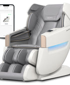 R8606-Grey Fauteuil de massage Zero-G à pédale à extension automatique 3D AI&APP Control avec design doré doré