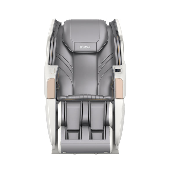 R8606-Grey Fauteuil de massage Zero-G à pédale à extension automatique 3D AI&APP Control avec design doré doré