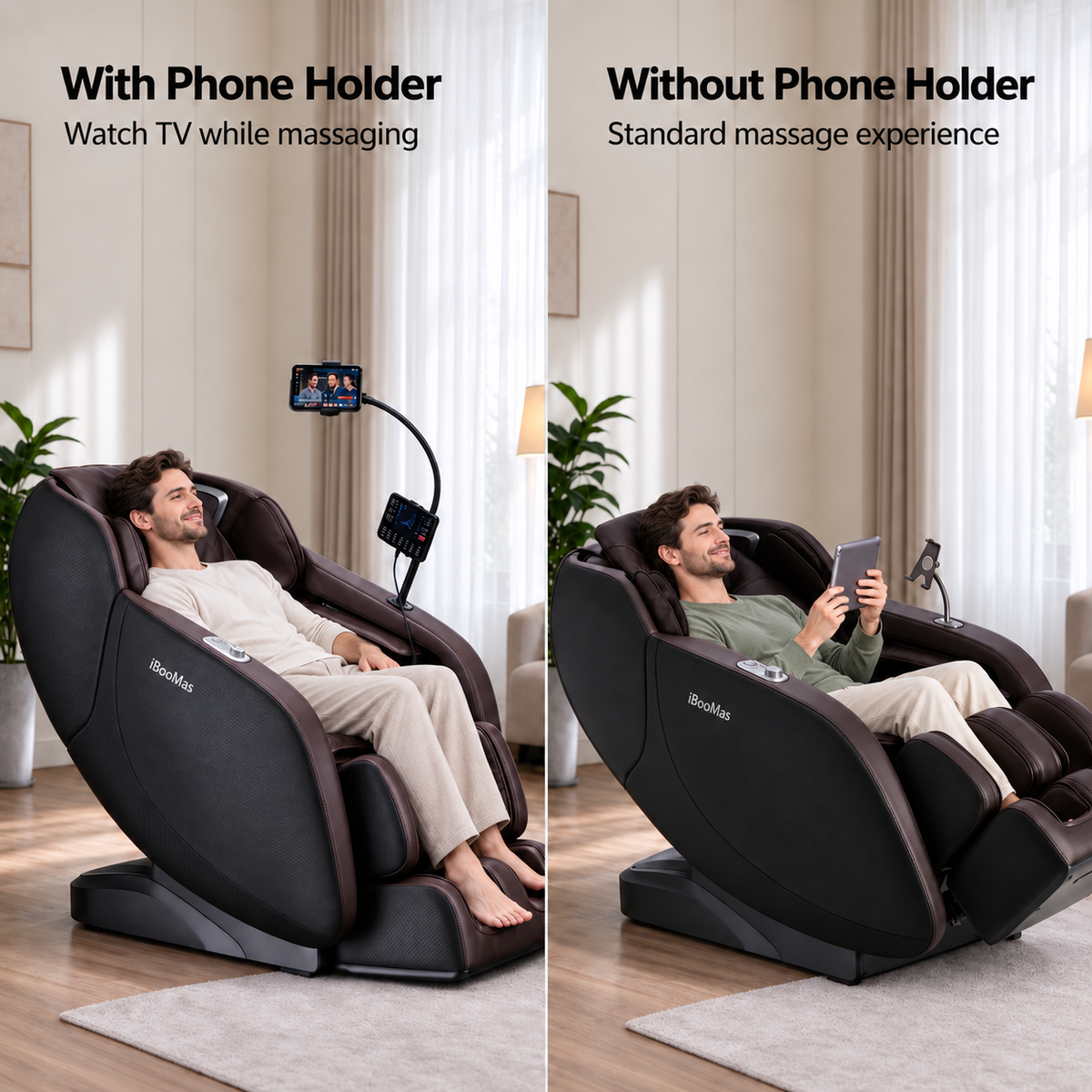 iBooMas® IT-9777 Real Pro Ultra 3D Chest Heating Zero Gravity Massage Chair with Phone Holder & OTA Upgrade