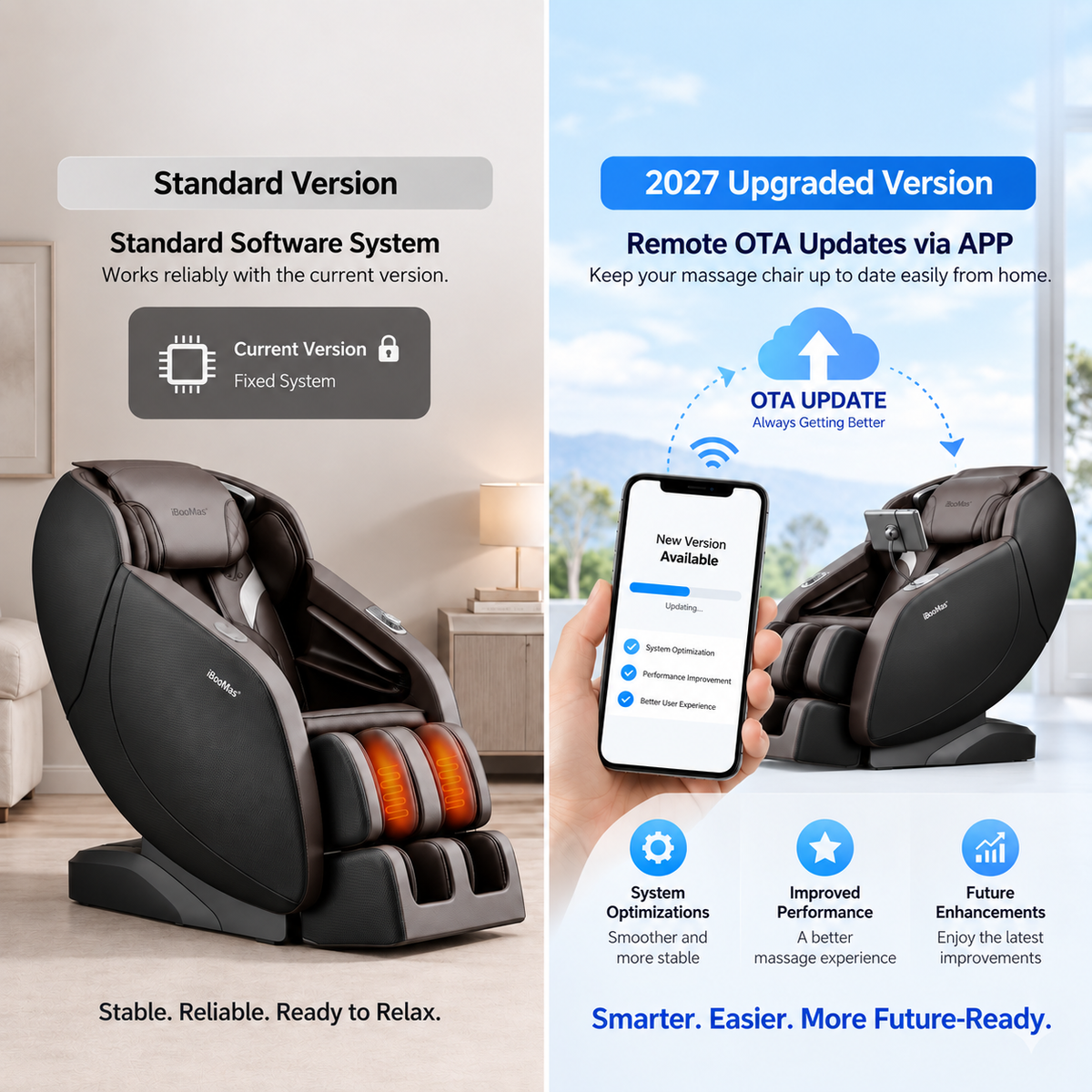 iBooMas® IT-9777 Real Pro Ultra 3D Chest Heating Zero Gravity Massage Chair with Phone Holder & OTA Upgrade