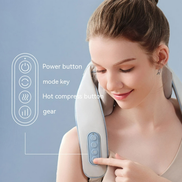 (BOGO for IBM-P03) Neck & Shoulder Massager 4D Rollers Working on Deep Tissue Sorness and Knots Relief